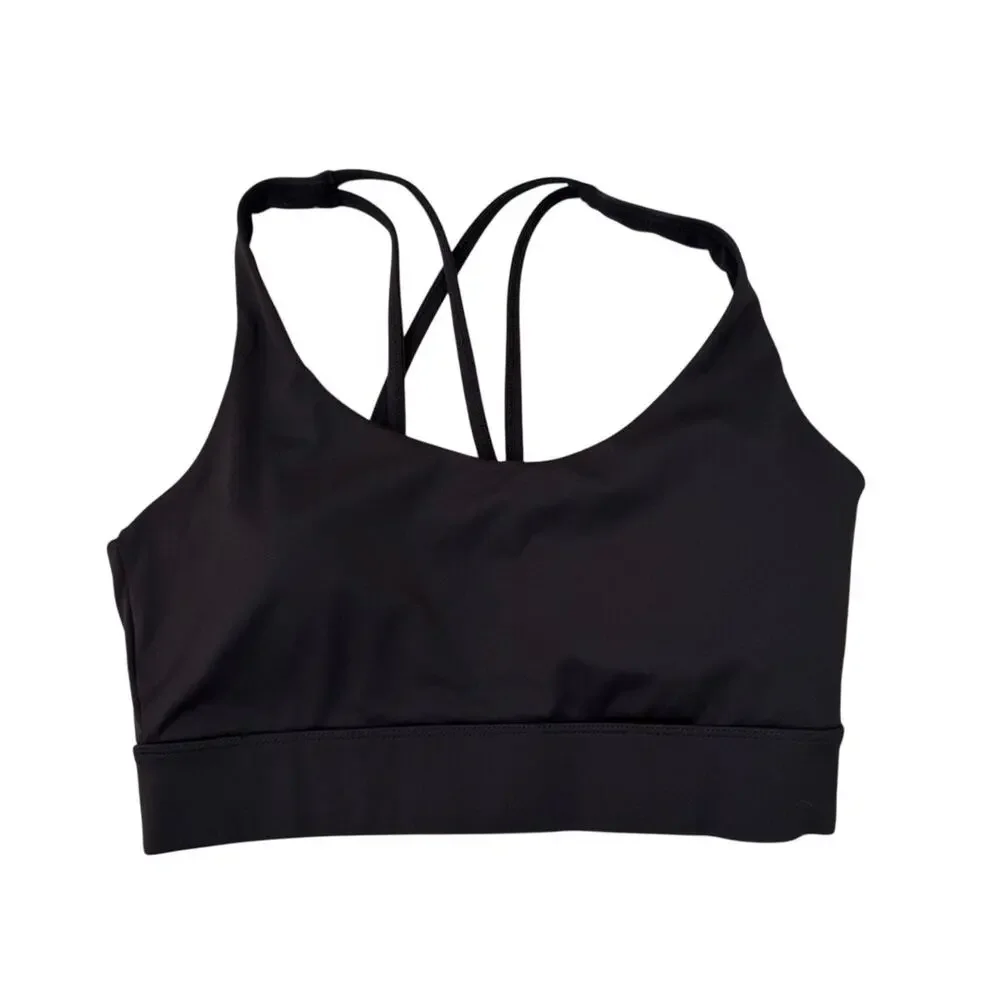 Balance Athletica Sports Bra Black Strappy Padded Active Sport Yoga Size Medium